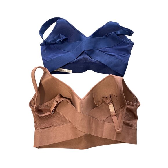 Rhonda Shear 2Pack Molded Cup Bra with Wrap Back Size Large Mahogany Navy 646.18 - Picture 3 of 10